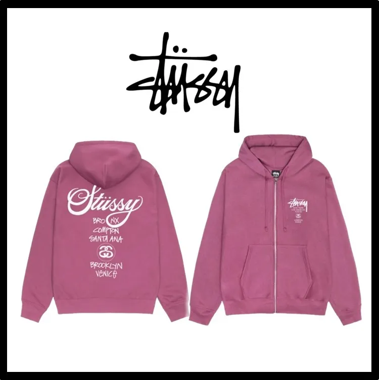 STUSSY  |Sweat Street Style Logo Skater Style Hoodies