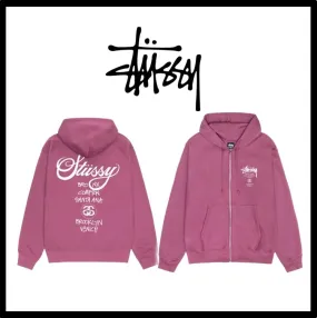 STUSSY  |Sweat Street Style Logo Skater Style Hoodies