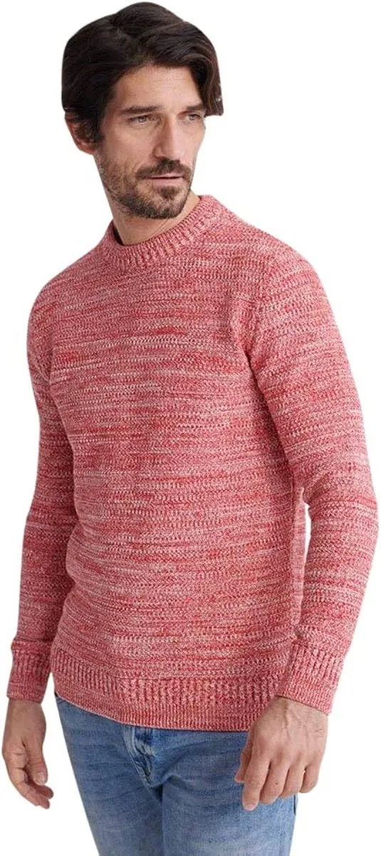 Superdry Keystone Classic Crew Neck Jumper Desert Red Twist