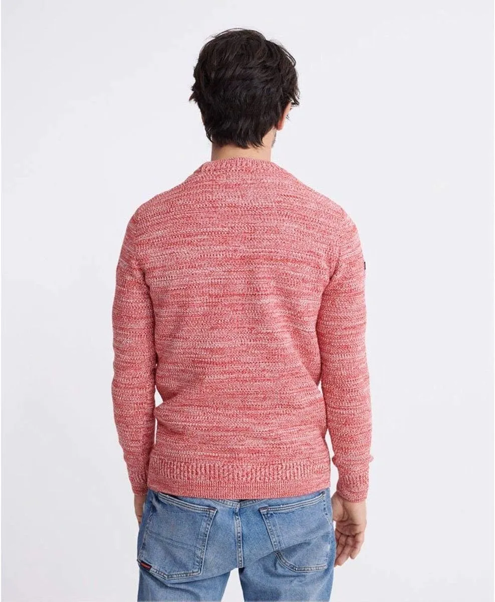 Superdry Keystone Classic Crew Neck Jumper Desert Red Twist