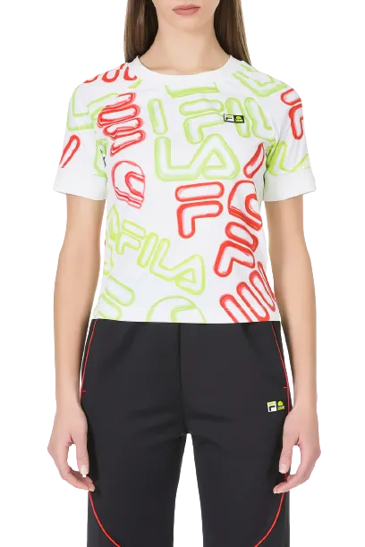 T-SHIRT CROPPED AOP FILA VR46 RIDERS ACADEMY DONNA