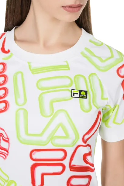 T-SHIRT CROPPED AOP FILA VR46 RIDERS ACADEMY DONNA