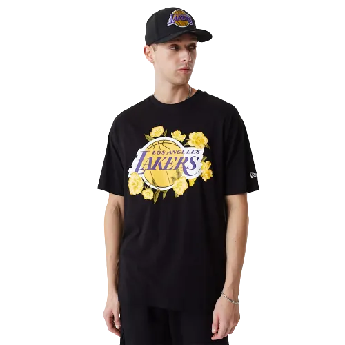 T-shirt oversize LA Lakers NBA Floral Graphic Nera