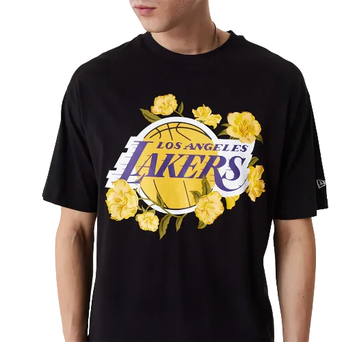 T-shirt oversize LA Lakers NBA Floral Graphic Nera