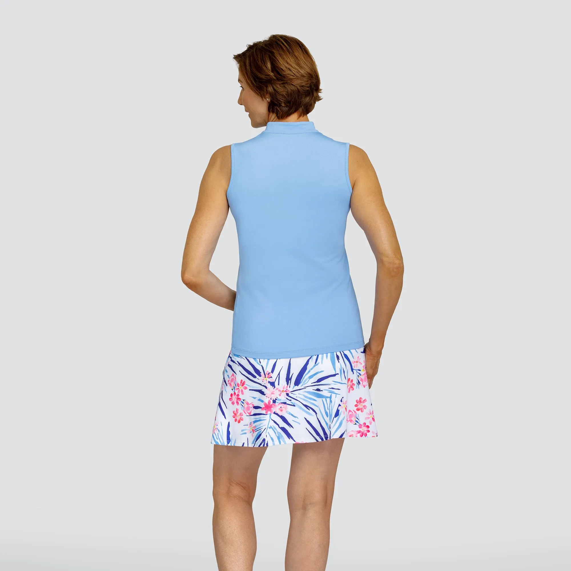 Tail Zee Ladies Sleeveless Golf Polo Shirt Seaview Blue