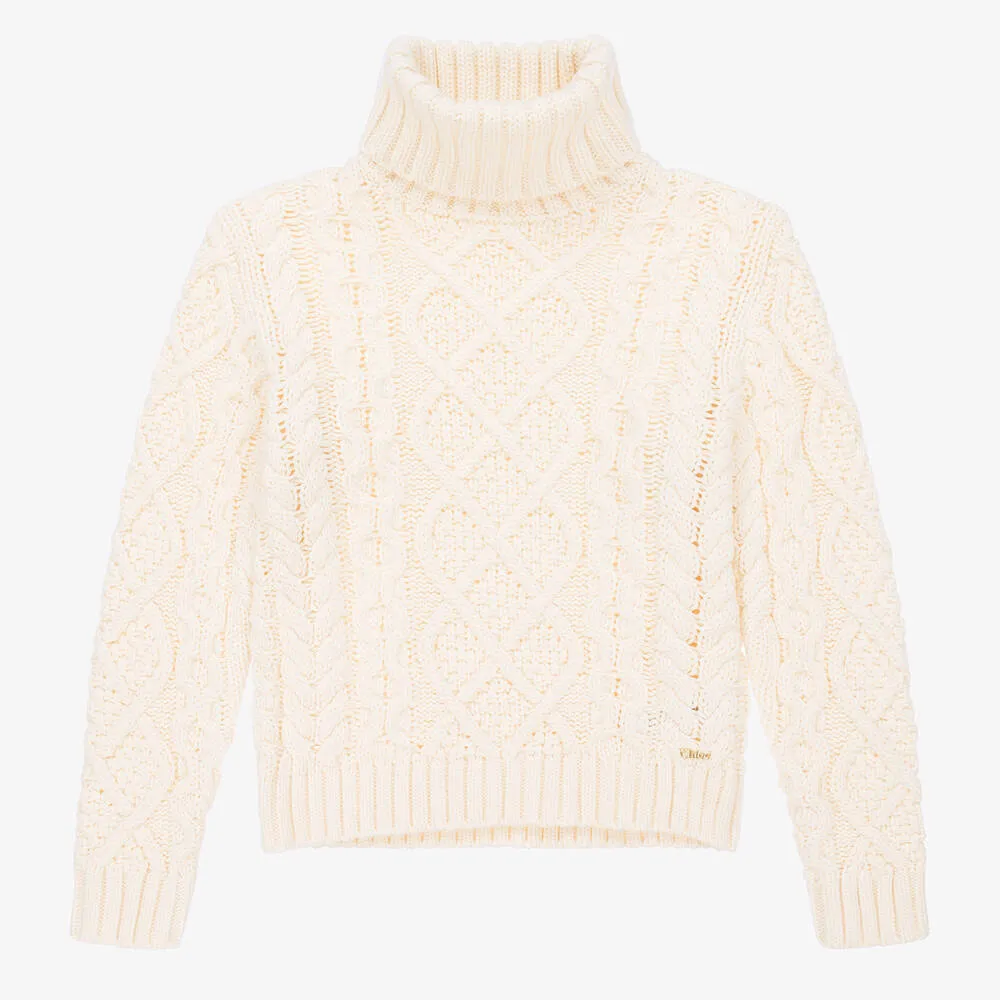 Teen Girls Ivory Cotton Sweater