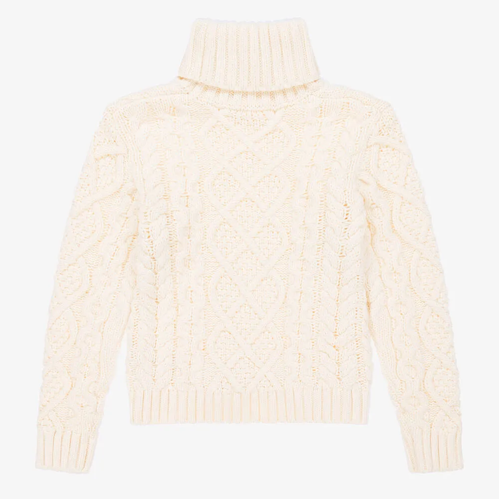 Teen Girls Ivory Cotton Sweater