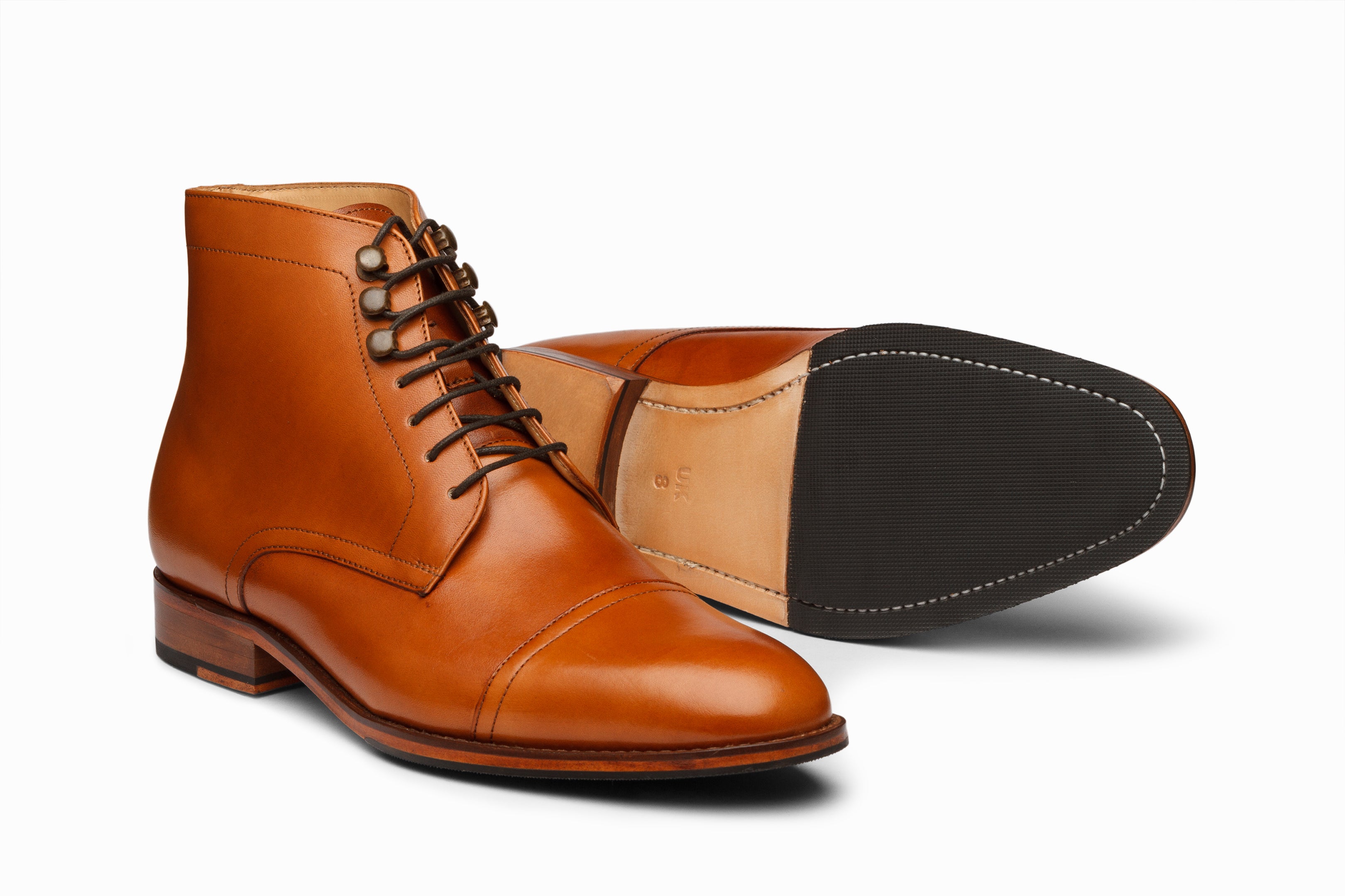 TOECAP DERBY BOOT - TAN