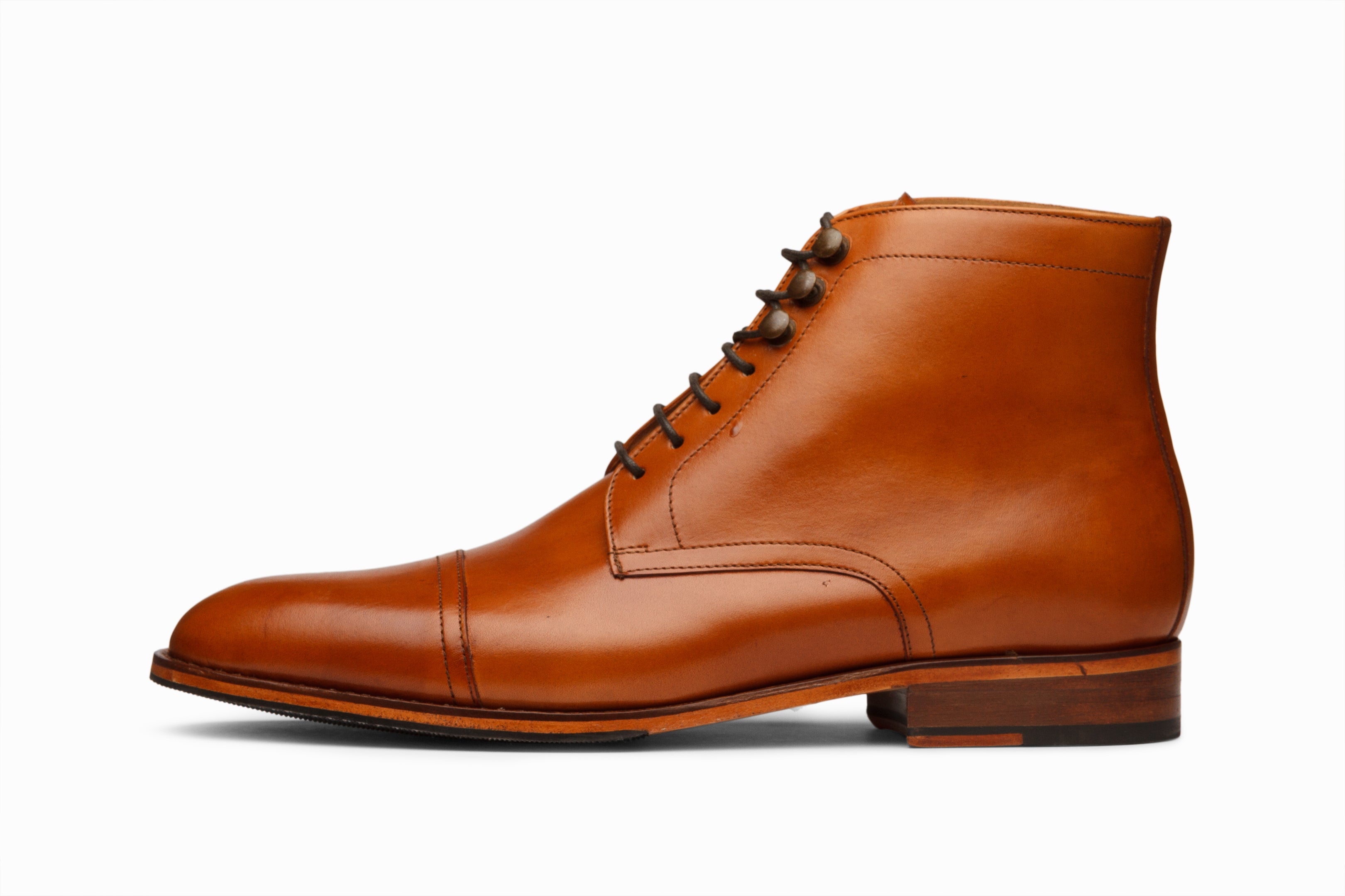 TOECAP DERBY BOOT - TAN