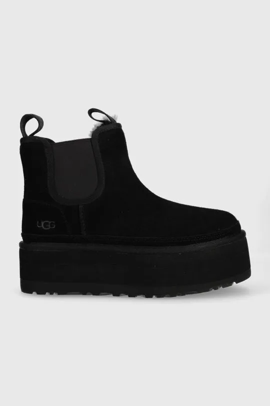 UGG suede chelsea boots W Neumel Platform Chelsea women's black color