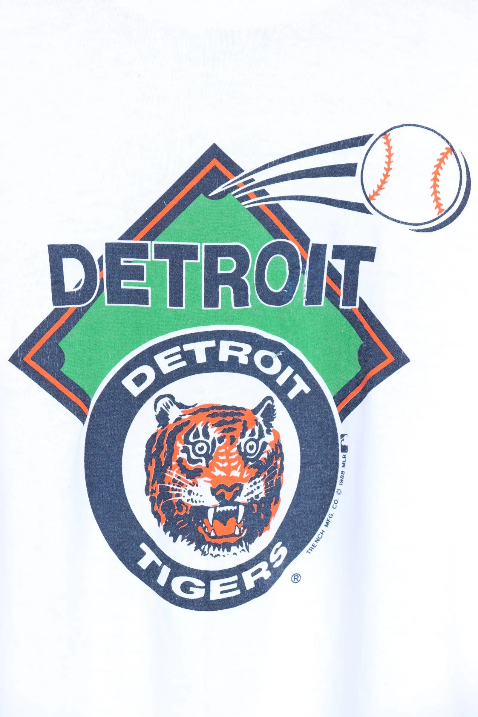 Vintage 1988 Detroit Tigers MLB Single Stitch Baseball Tee (L)