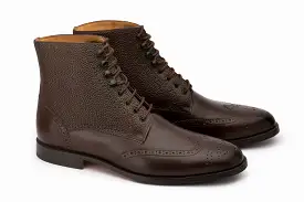 Wingcap Derby Boot With Pebble Grain Quarter