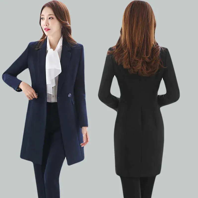 Women's Black Winter Formal Office Blazer Vest Pant 3pcs Work Wear Set