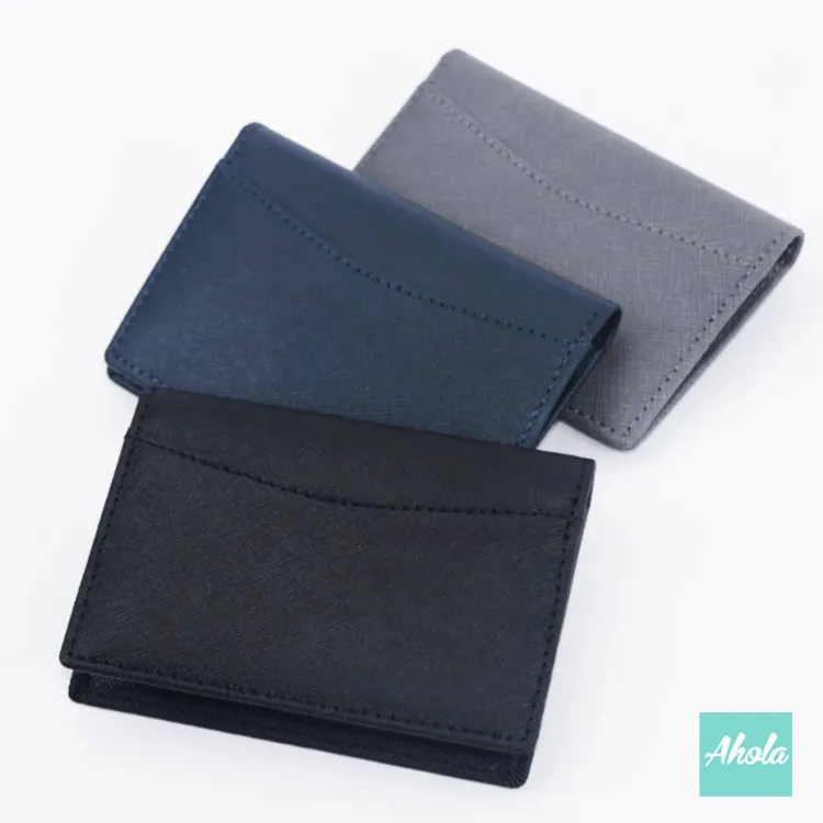 【Zenga】Genuine Leather Fold Card Wallet 牛皮燙金壓字卡包